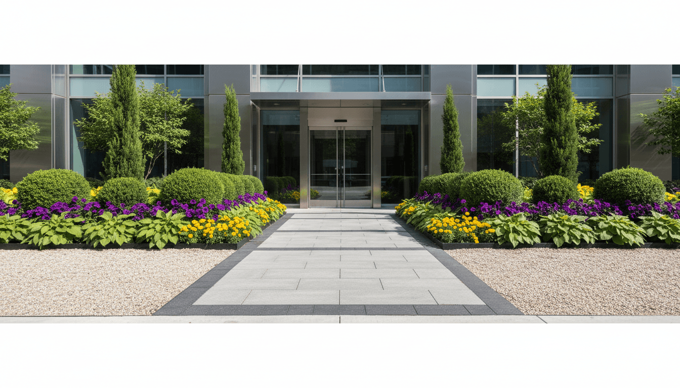 Commercial landscape project with professional finishing