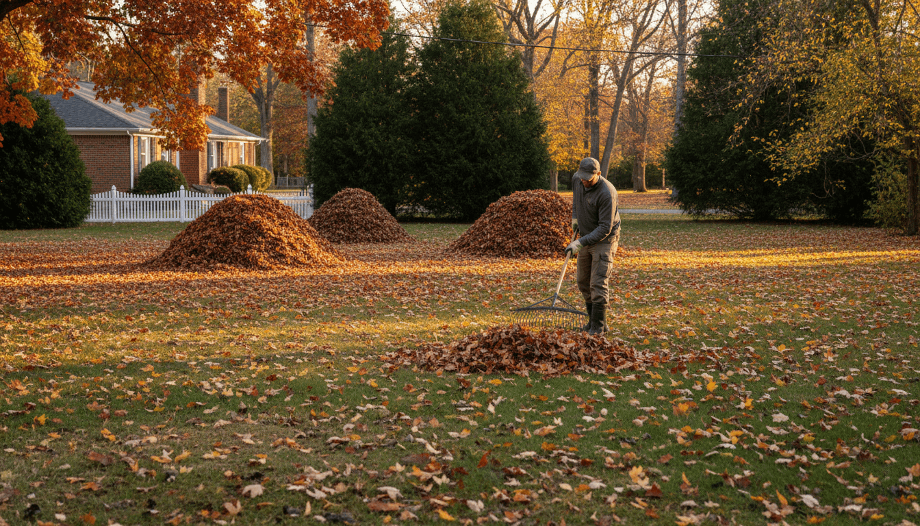 Seasonal cleanup revealing clean organized yard space