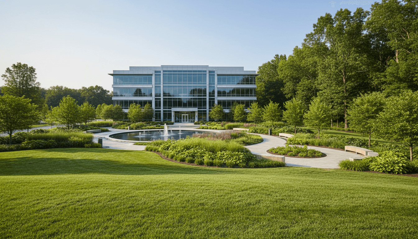 Commercial property landscape maintenance